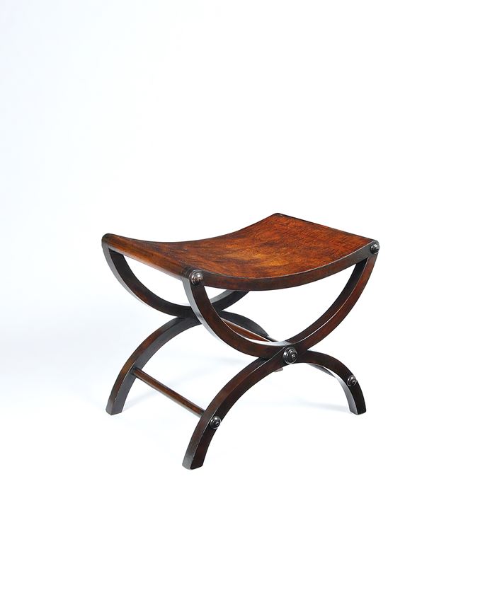 A fine mahogany X framed stool | MasterArt